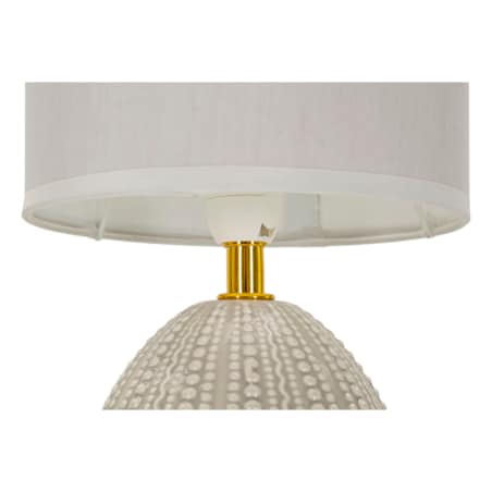 Lampa stołowa Flavi, kolor szary, ceramika, żelazo i tkanina, 15 x 15 x 30,5 cm, 1 x E14, do salonu i sypialni, Mauro Ferretti
