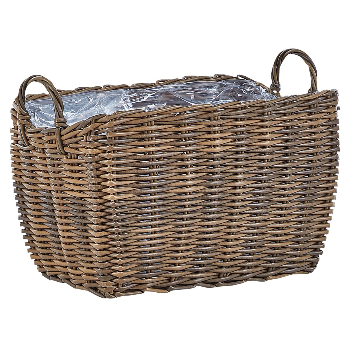 Zestaw 2 koszy na kwiaty z technorattanu brązowy ORMOS