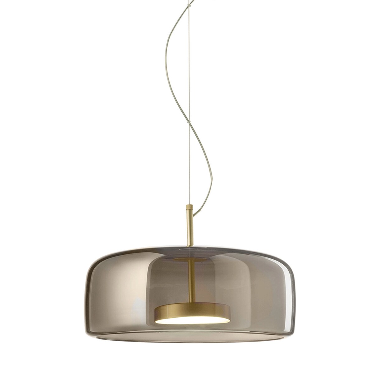 Lampa Wisząca Led Szkło Amber Nowoczesna Złota