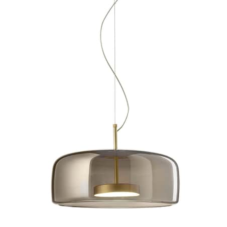 Lampa Wisząca Led Szkło Amber Nowoczesna Złota