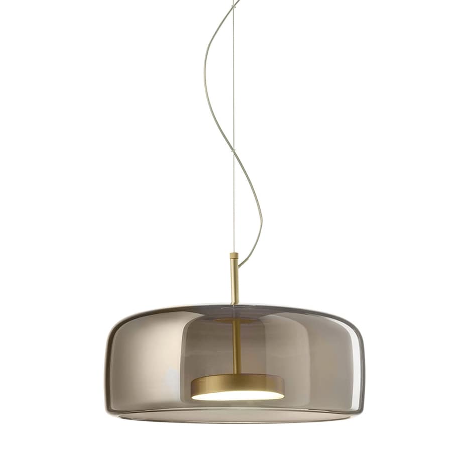 Lampa Wisząca Led Szkło Amber Nowoczesna Złota