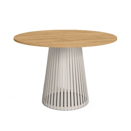 Stół VIV z lamelami do salonu, blat 75cm dąb hikora -podstawa kaszmirowa