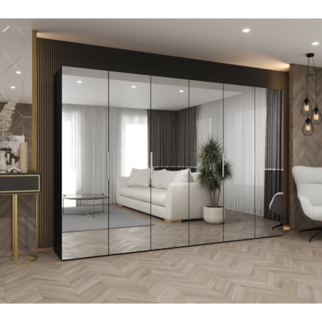 Szafa uchylna otwierana MARBELLA 3 300 wys. 202 cm Czarny + u. Kaszmir