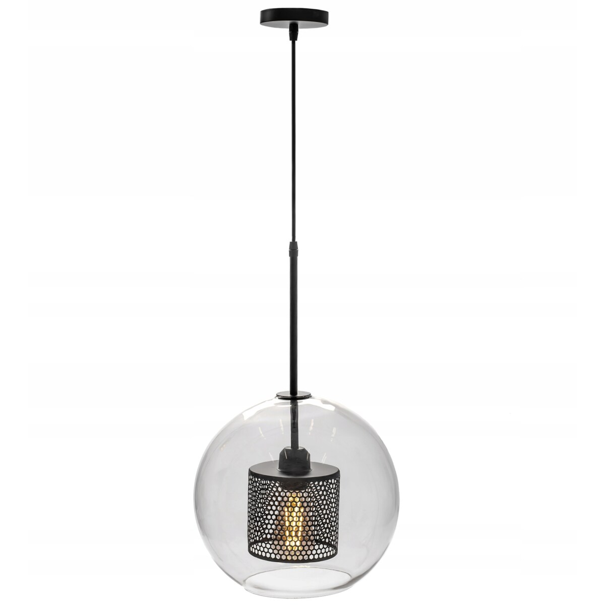 Lampa Wisząca Sufitowa Szklana Czarna Loft 20Cm