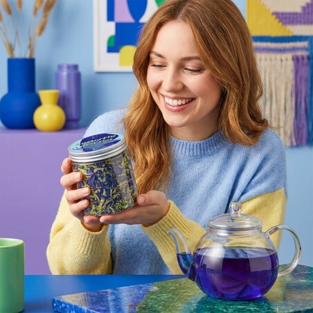HERBATA NIEBIESKA BLUE TEA - Butterfly Pea Tea napar kwiaty klitorii ternateńskiej - Doskonała na ciepło, jako mrożona herbata lub naturalny barwnik do napojów i wypieków
