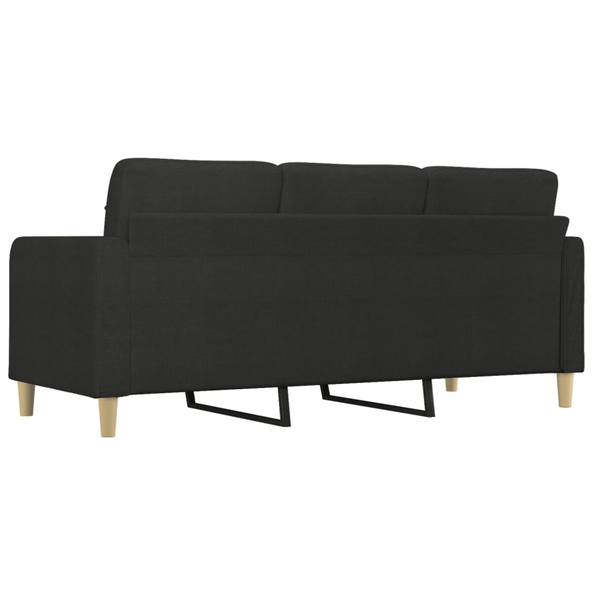 vidaXL Sofa 3-osobowa, czarna, 180 cm, tapicerowana tkaniną