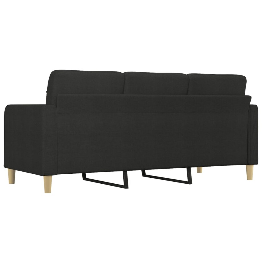 vidaXL Sofa 3-osobowa, czarna, 180 cm, tapicerowana tkaniną