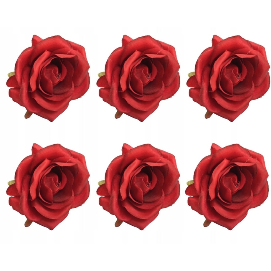 RÓŻA MAŁA sztuczna czerwona na stroik wiązankę 6x