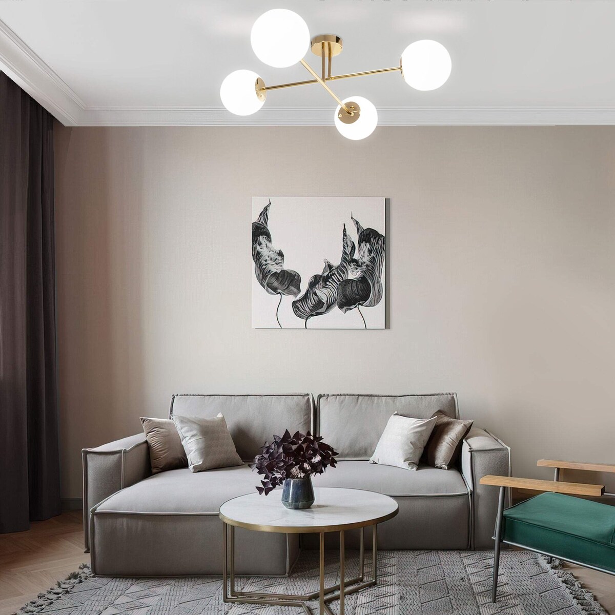 Lampa Sufitowa App1248-4Cp Złoty, Metal