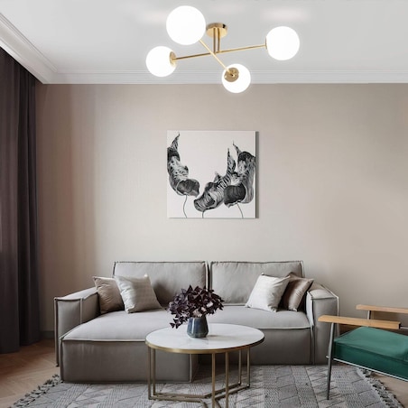 Lampa Sufitowa App1248-4Cp Złoty, Metal