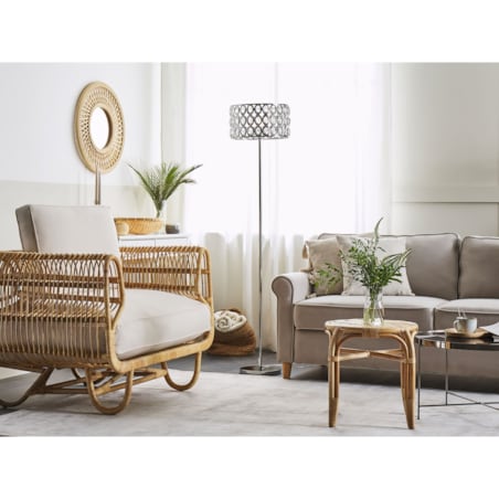 Lampa podłogowa metalowa srebrna TENNA