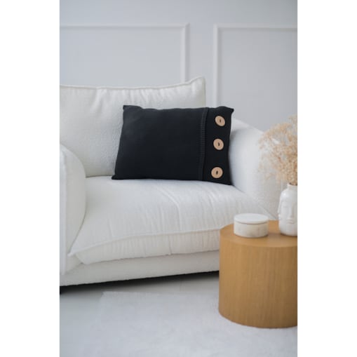 Poszewka klasyczna z guzikami grafitowa, 40 x 60 cm, La Manta