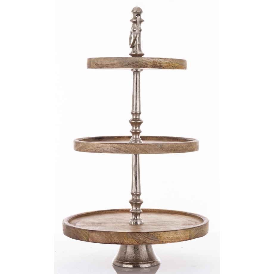 Patera drewniana 3 poziomy 54x30x30 cm CAKE - I