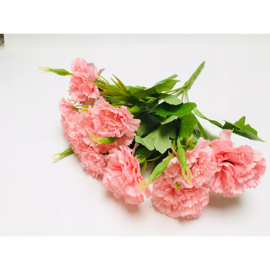 SZTUCZNE RÓŻOWE Goździki bukiet DEKORACJA STROIK WAZONU DONICZKI wiosna