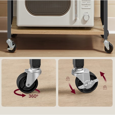 Szafka Na Kółach nowoczesny styl, dąb artisan, czarny