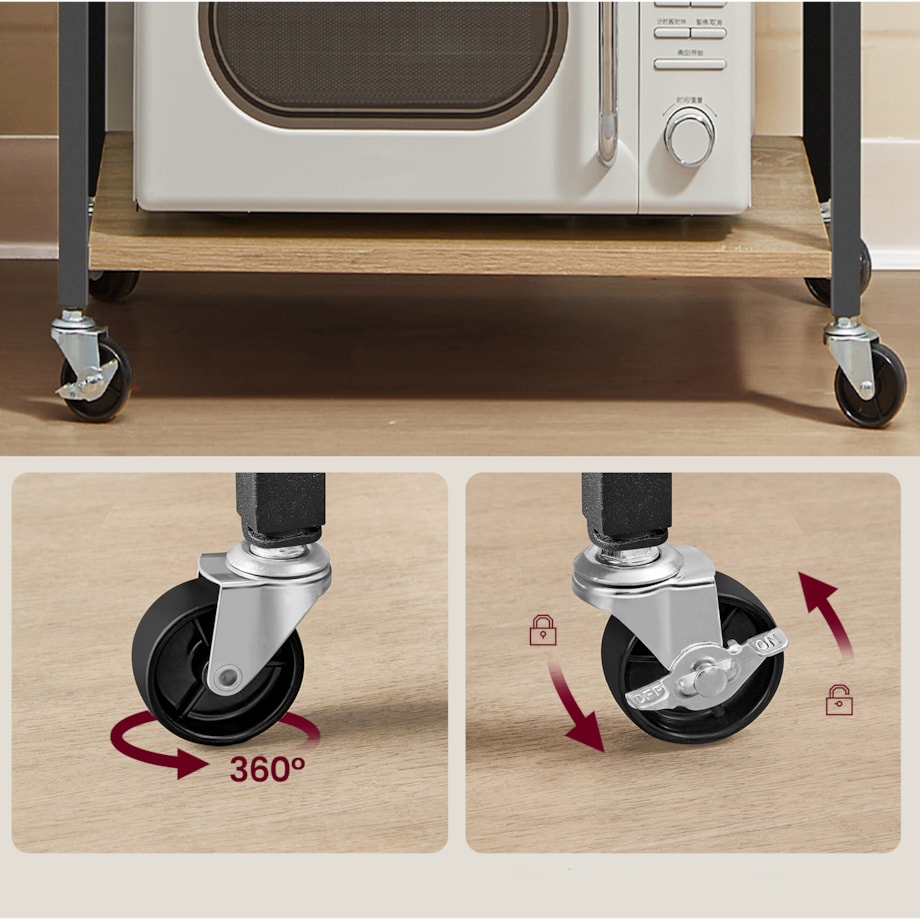 Szafka Na Kółach nowoczesny styl, dąb artisan, czarny