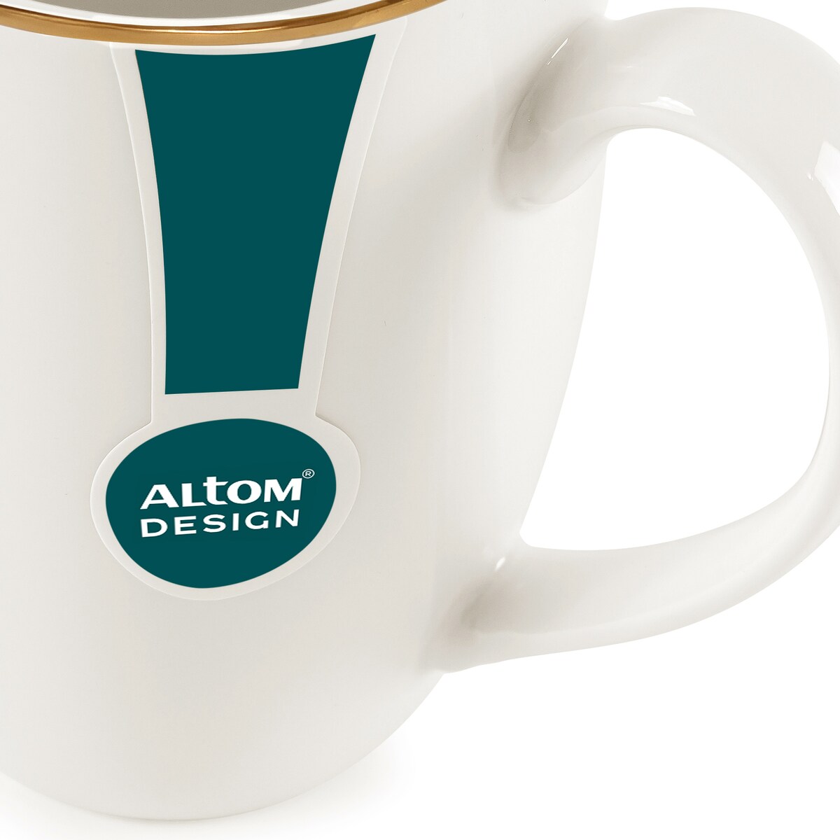 KONSIMO AD BELLA, Kubek 6 szt., kolor ecru/złoty