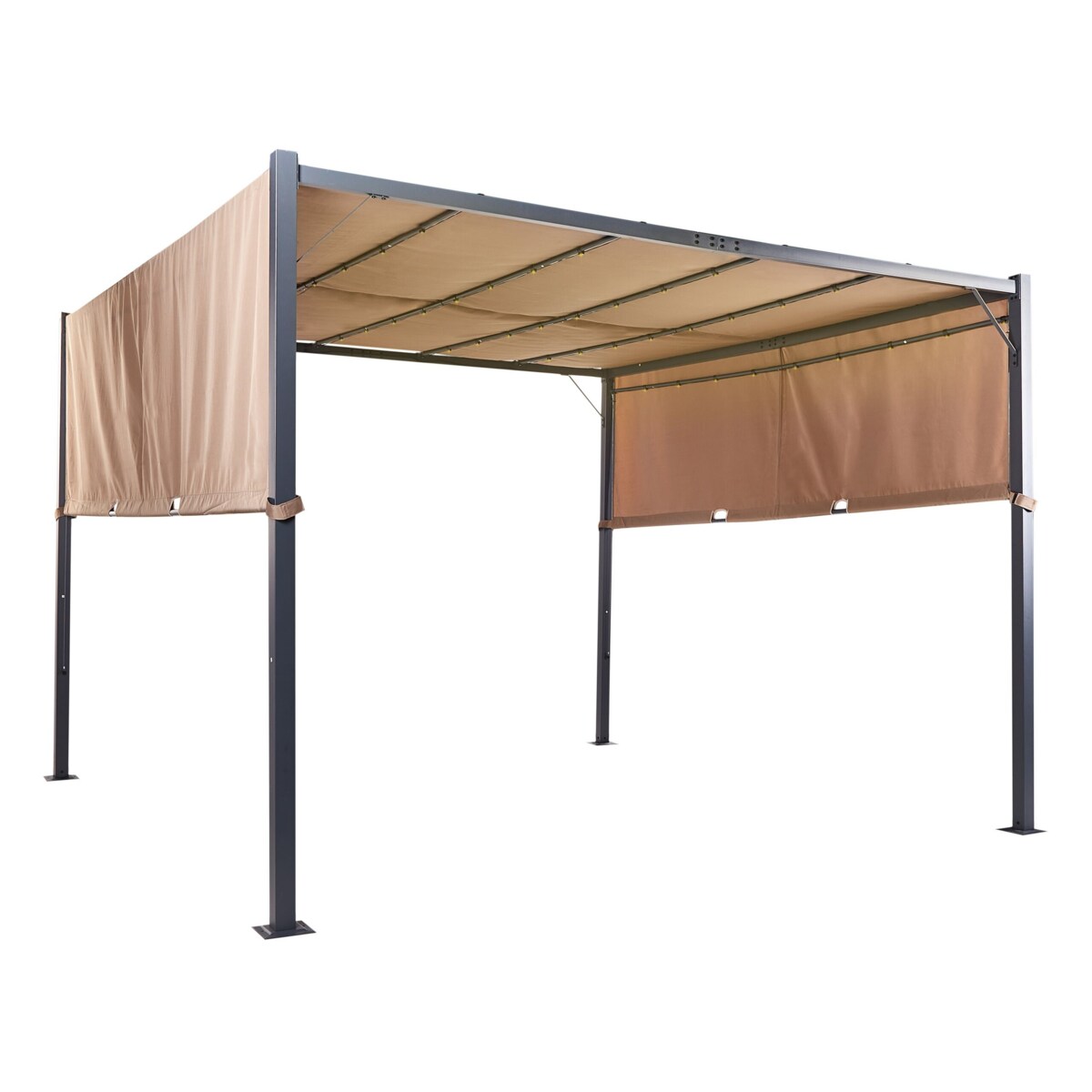 Pawilon ogrodowy LED 310 x 310 cm brązowy PARGA