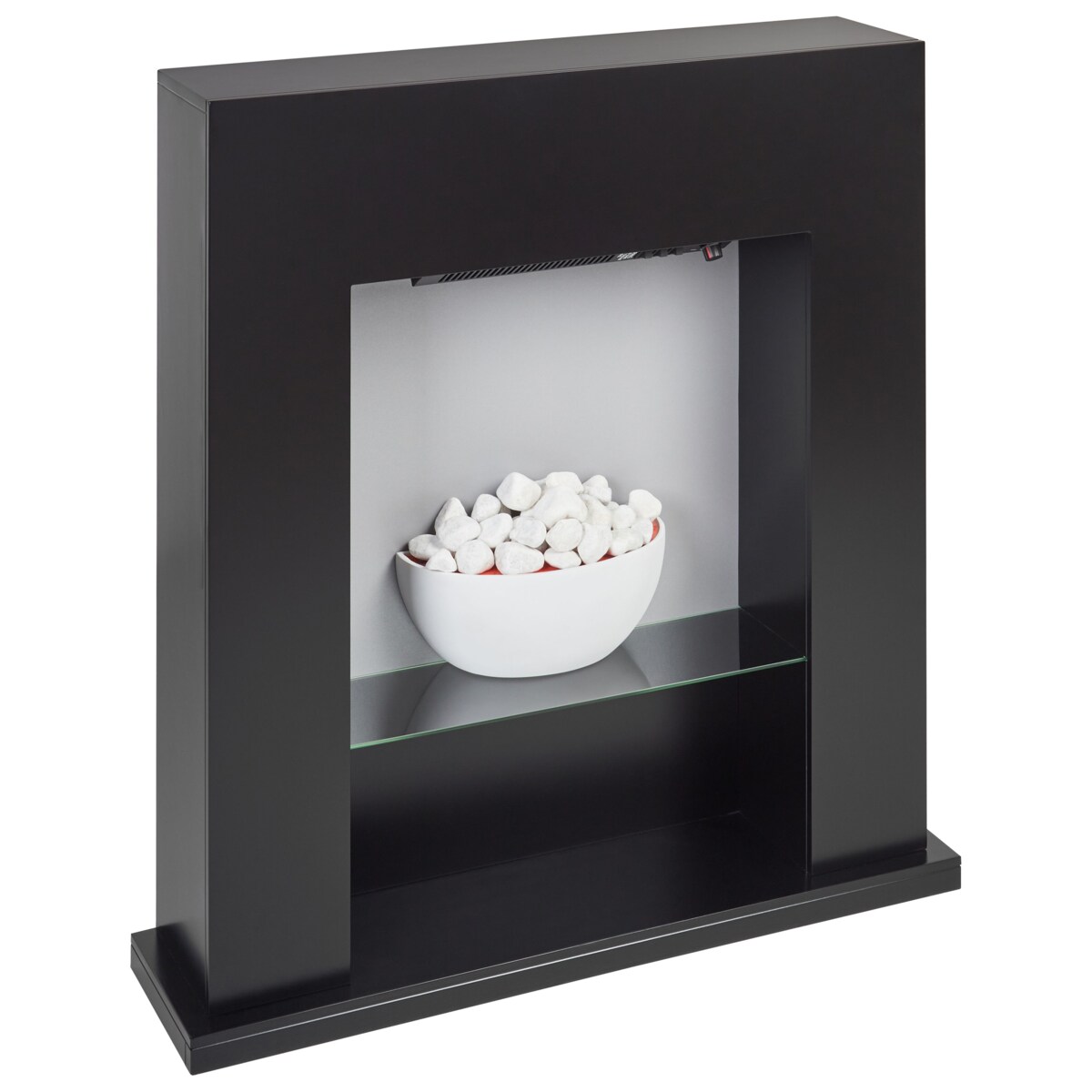 Kominek elektryczny z funkcją grzania DJURAB Czarny