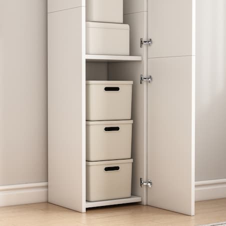 Regał Szafka Biała Nowoczesna Stojąca Słupek Wysoki Loft 3 Drzwi 170 Cm