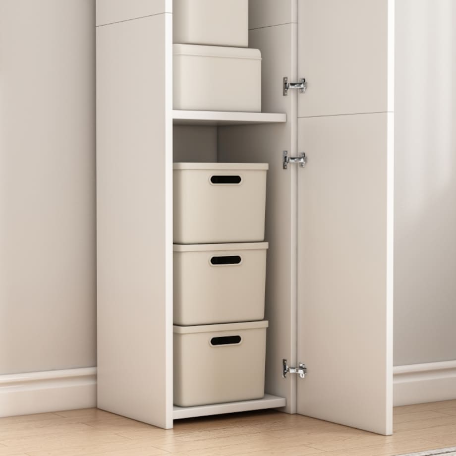 Regał Szafka Biała Nowoczesna Stojąca Słupek Wysoki Loft 3 Drzwi 170 Cm