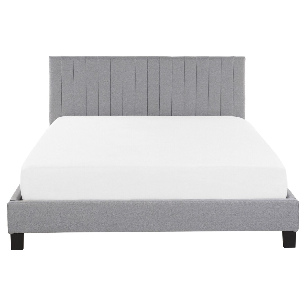 Łóżko tapicerowane 160 x 200 cm jasnoszare POITIERS