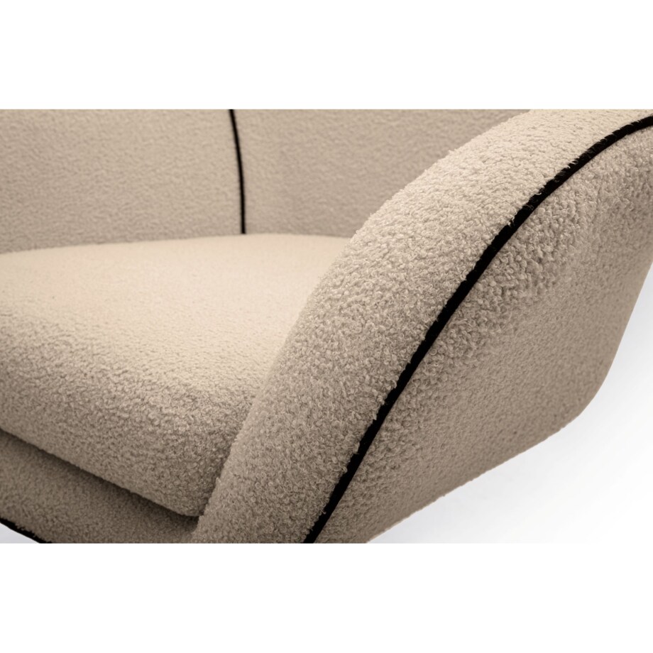 Fotel obrotowy z regulowanym oparciem LISA obity tkaniną bukla jasnobeżowy