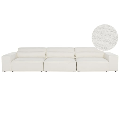 Sofa modułowa HELLNAR Boucle Złamana biel dla 3 osób