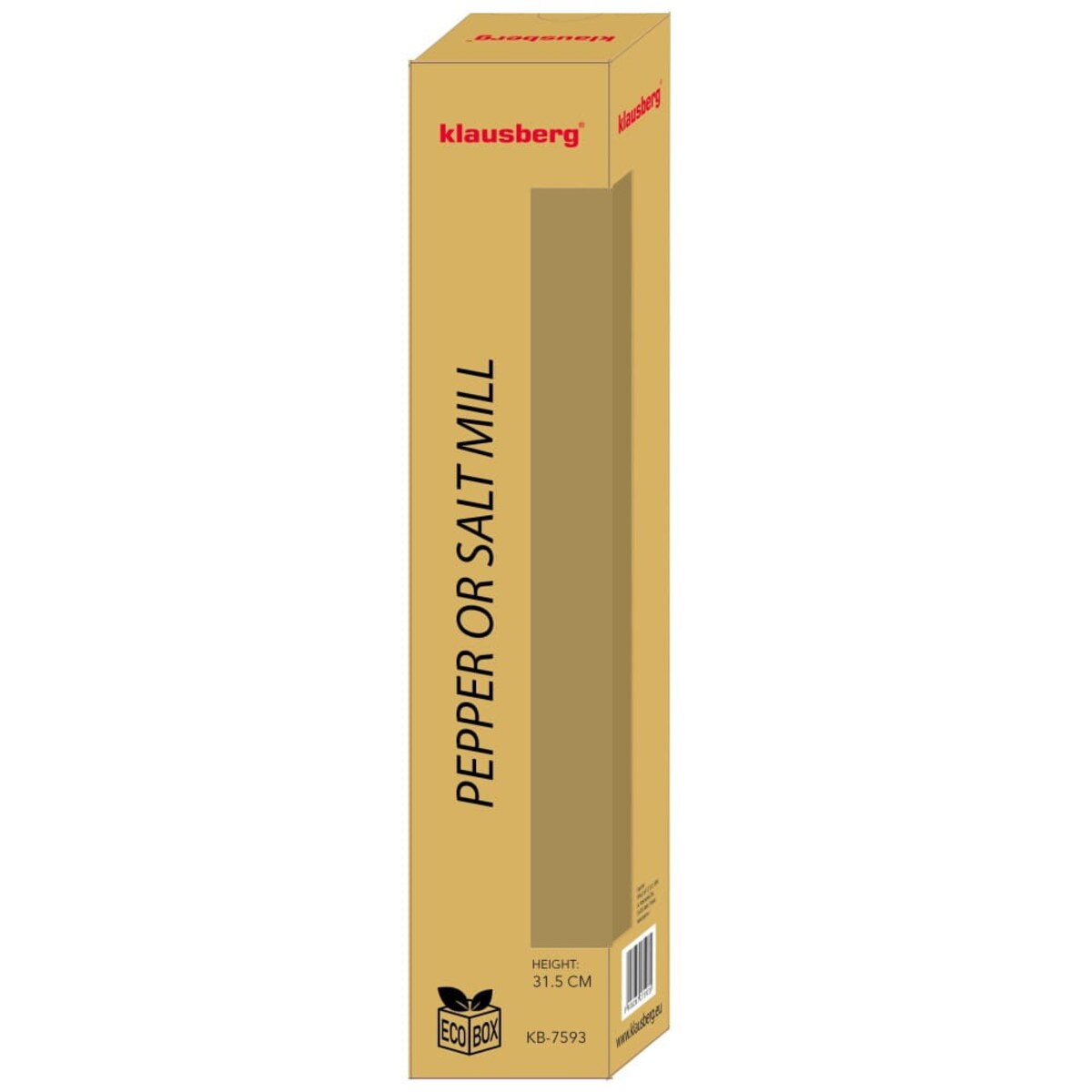 Młynek ręczny akacjowy do pieprzu 31.5cm KLAUSBERG