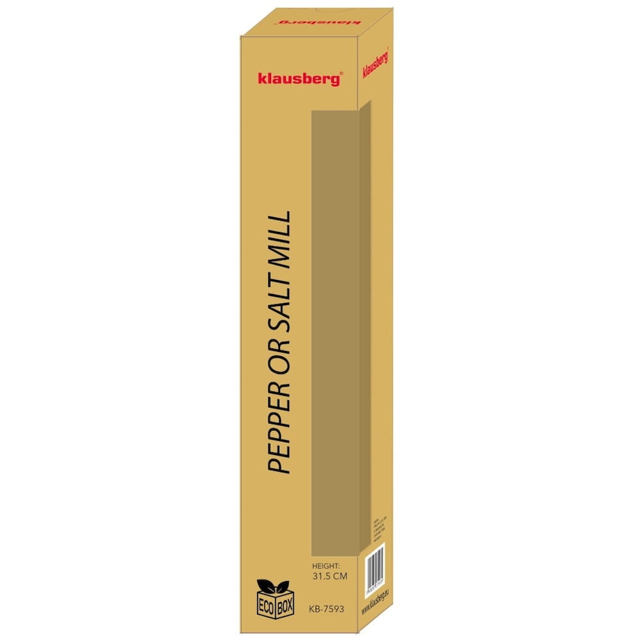 Młynek ręczny akacjowy do pieprzu 31.5cm KLAUSBERG