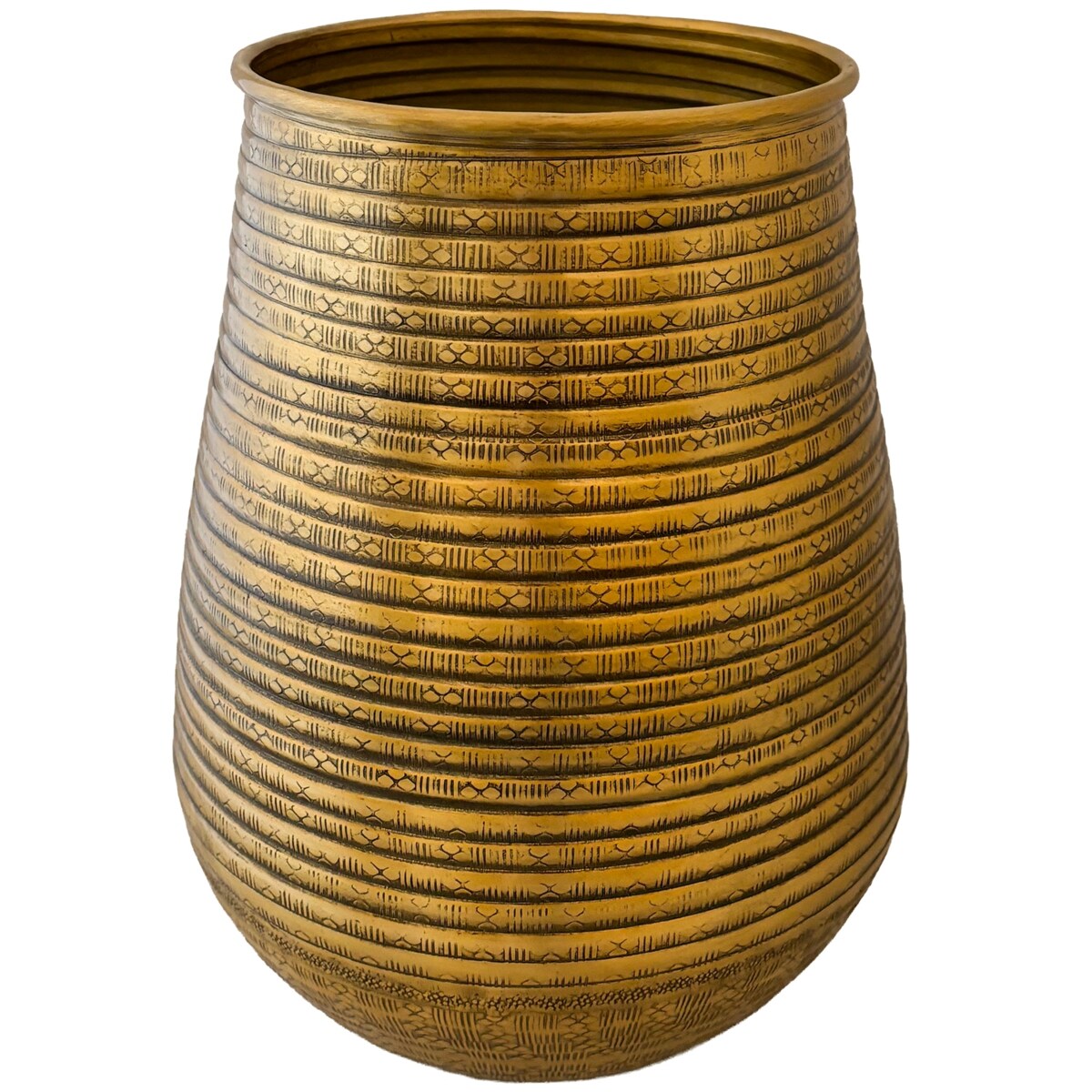 DUŻY WAZON ZŁOTY METALOWY NA KWIATY BUKIET 21cm loft ciężki do salonu domu