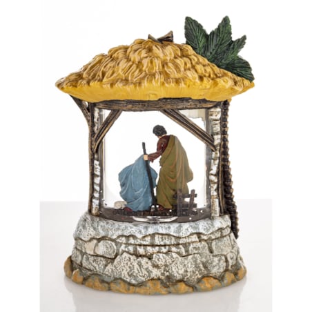 Dekoracja świąteczna LED i pozytywka - szopka w kuli 20x15x8 cm GORDALINA-2