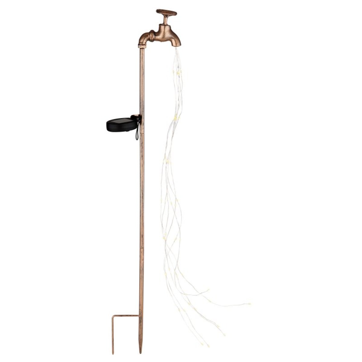 Lampa solarna ogrodowa LED do gruntu Kran Globo 336522 IP44 80 cm złoto-żółta