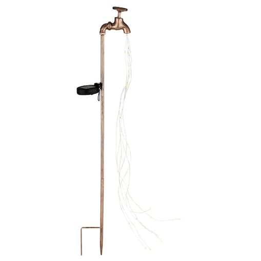 Lampa solarna ogrodowa LED do gruntu Kran Globo 336522 IP44 80 cm złoto-żółta