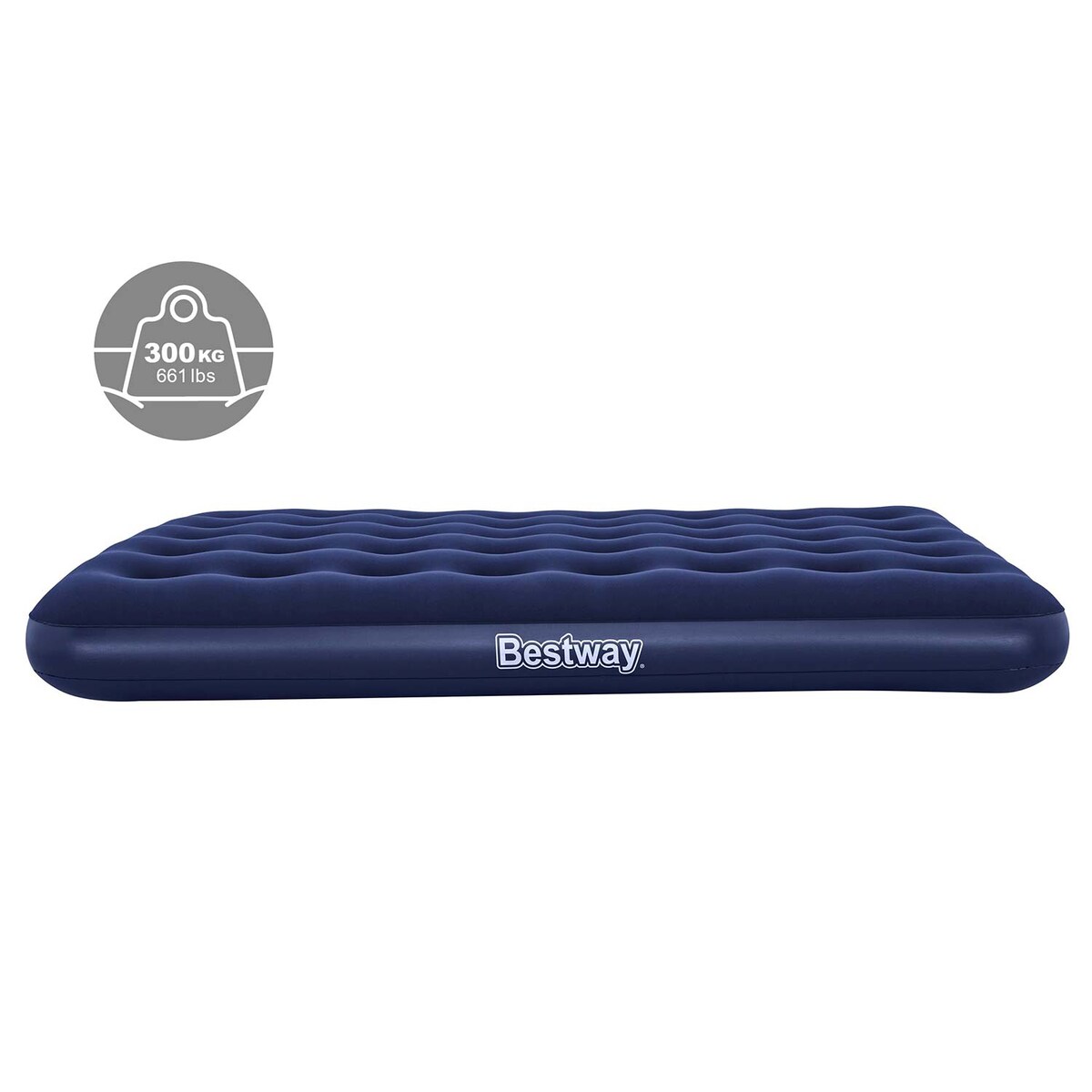 Materac dmuchany Bestway welurowy dwuosobowy 191x137x22cm z pompką elektryczną
