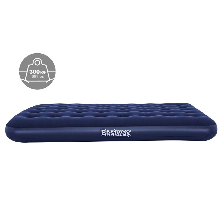 Materac dmuchany Bestway welurowy dwuosobowy 191x137x22cm z pompką elektryczną