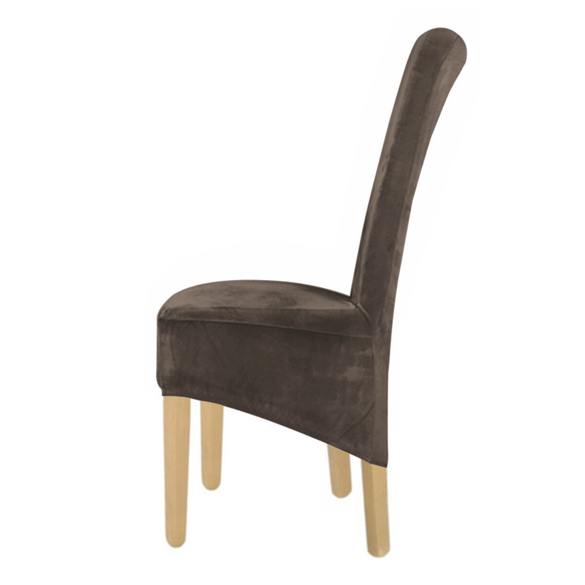 POKROWIEC NA KRZESŁO XL KAKAOWY BRĄZ WELUR ELASTYCZNY [21DS]