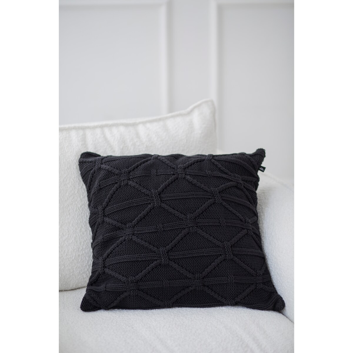 Poszewka brytyjska kwadratowa grafitowa, 50 x 50 cm, La Manta