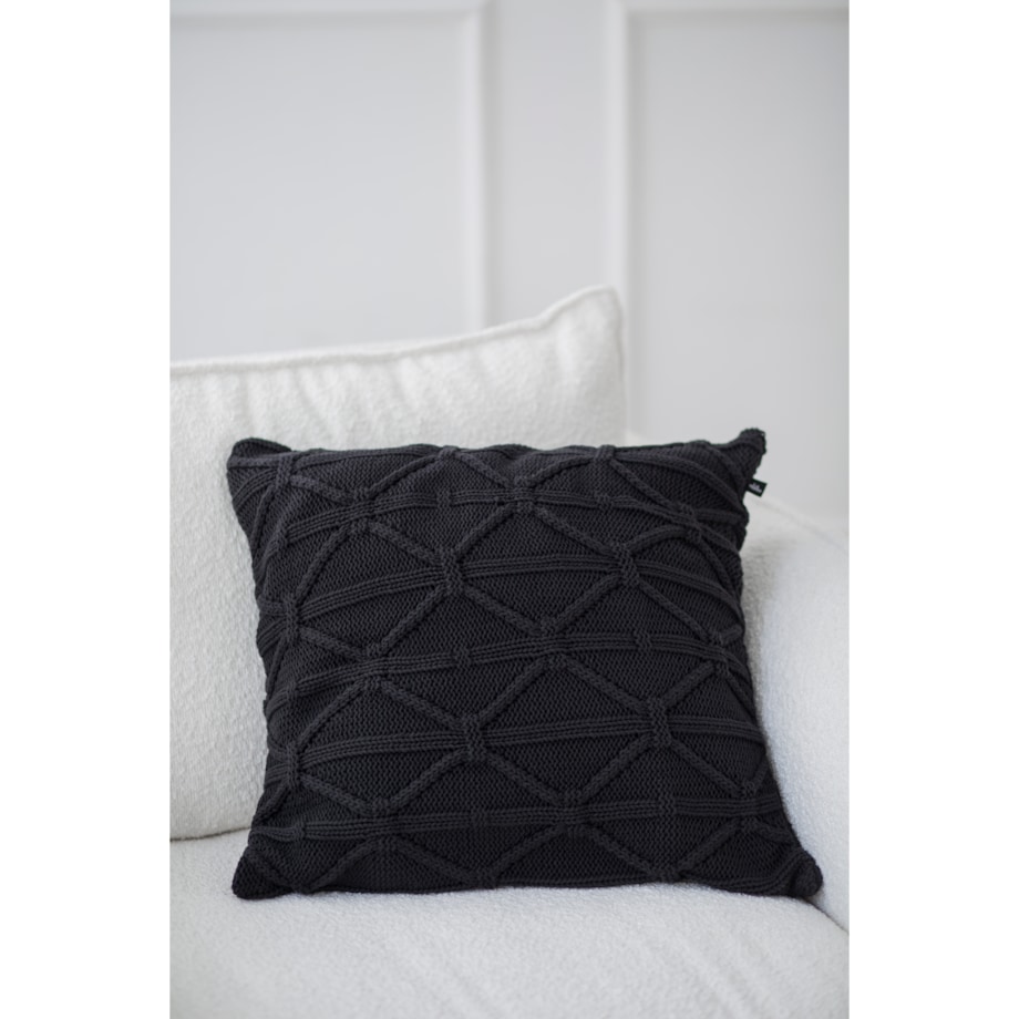 Poszewka brytyjska kwadratowa grafitowa, 50 x 50 cm, La Manta