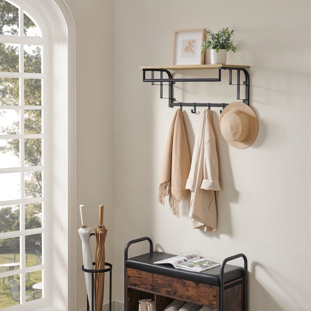 Półka Z Wieszakami 66X30X27 Cm Sonoma