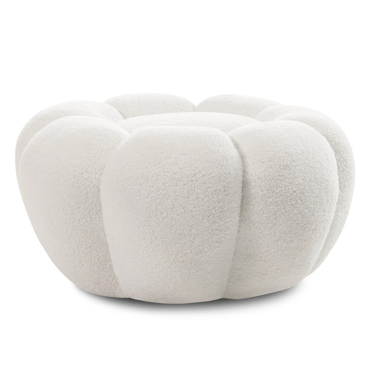 Pufa biała bouclé Cremona 31x61 cm