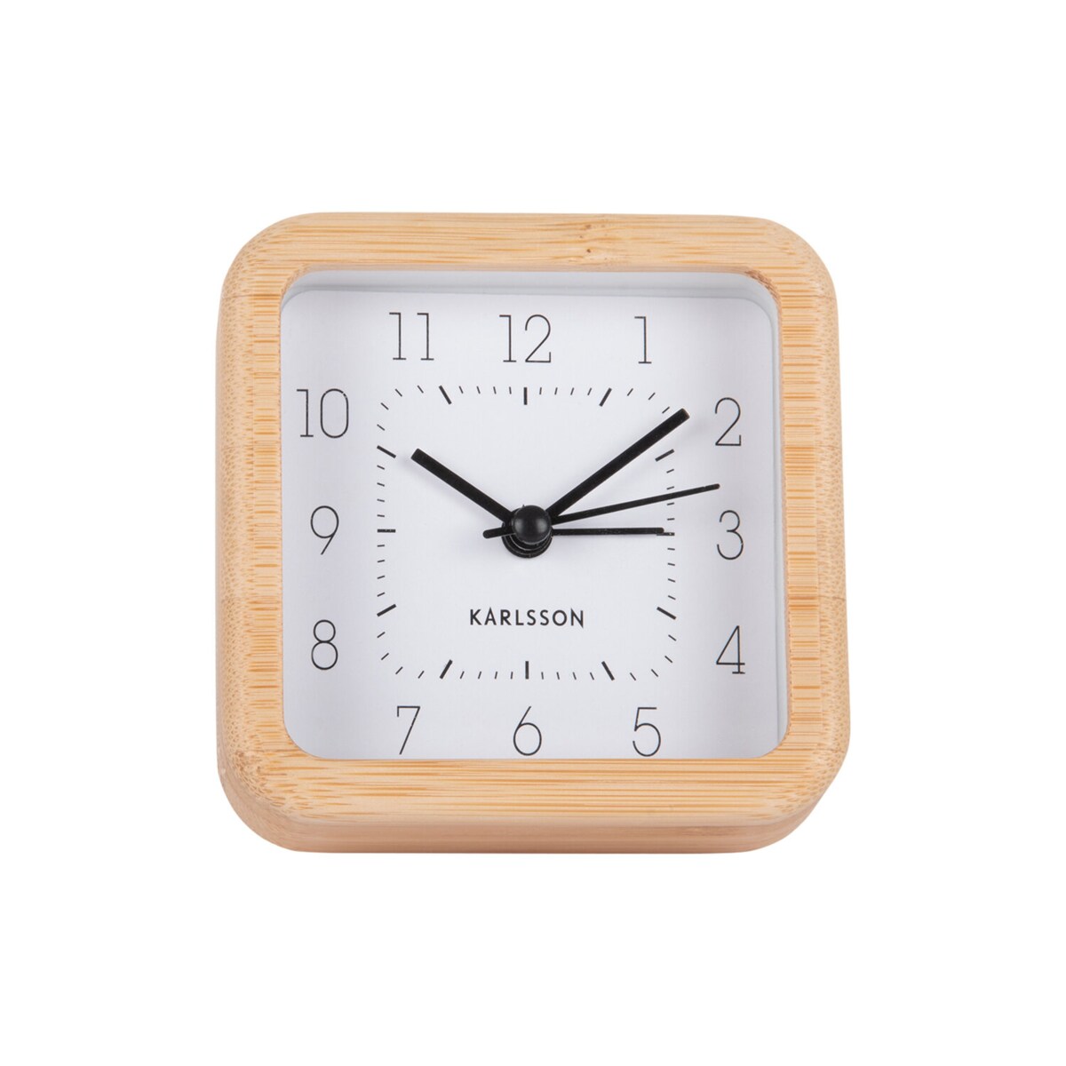 Budzik z bambusową obudową NEAT, 9 x 9 cm