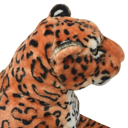 vidaXL Pluszowy leopard XXL brązowy