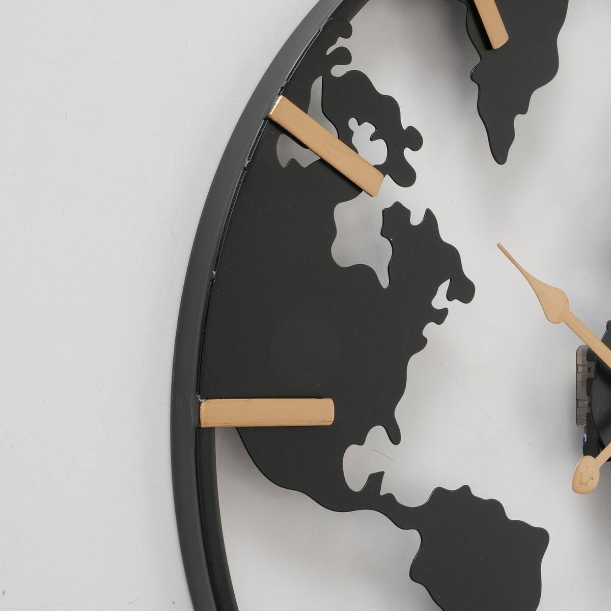 Zegar ścienny Union, metalowy ze złotymi wskazówkami