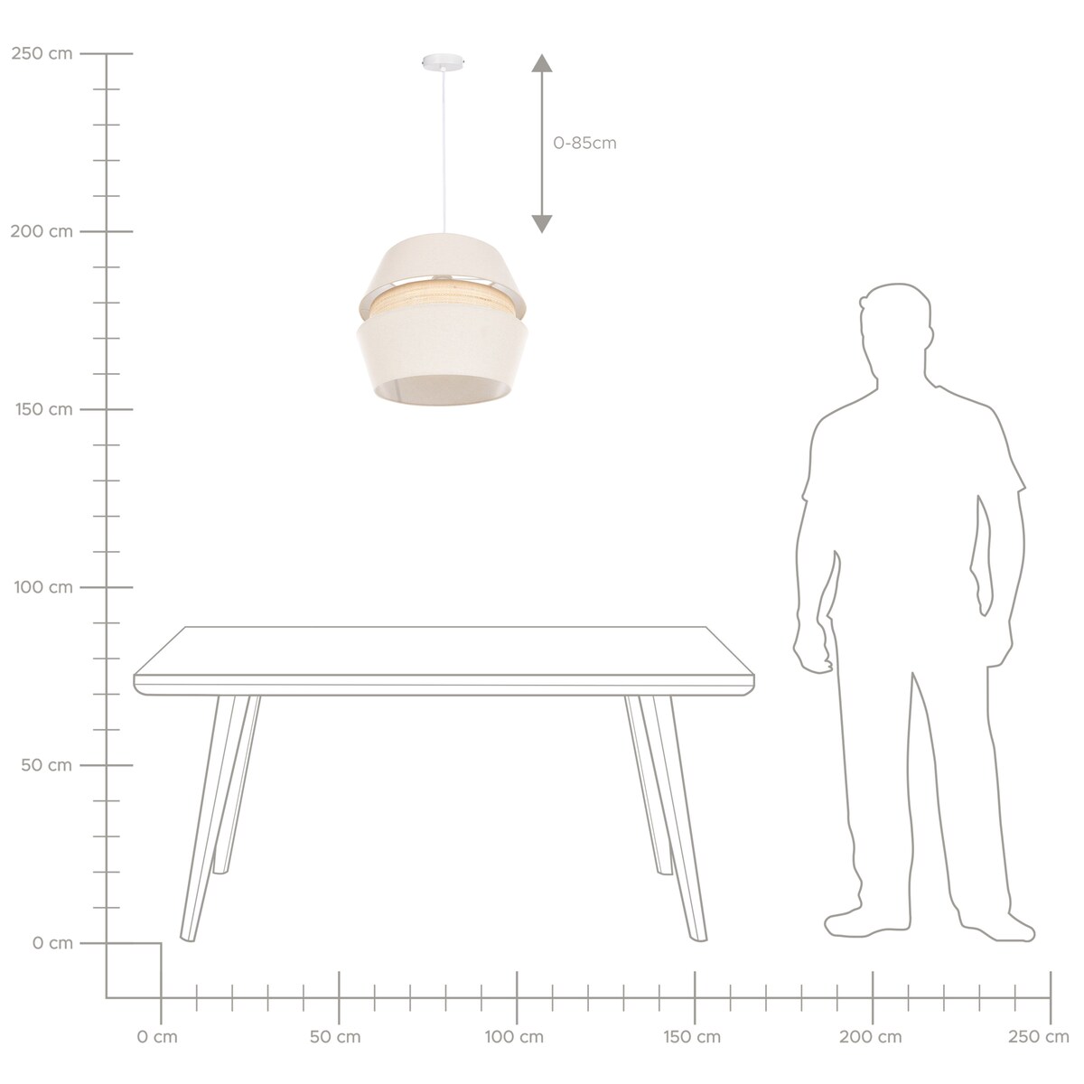 Lampa wisząca ATOYAC Len syntetyczny Beżowy