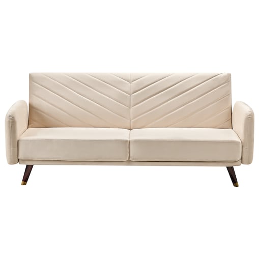 Sofa rozkładana dla 3 osób SENJA Welur Beżowy