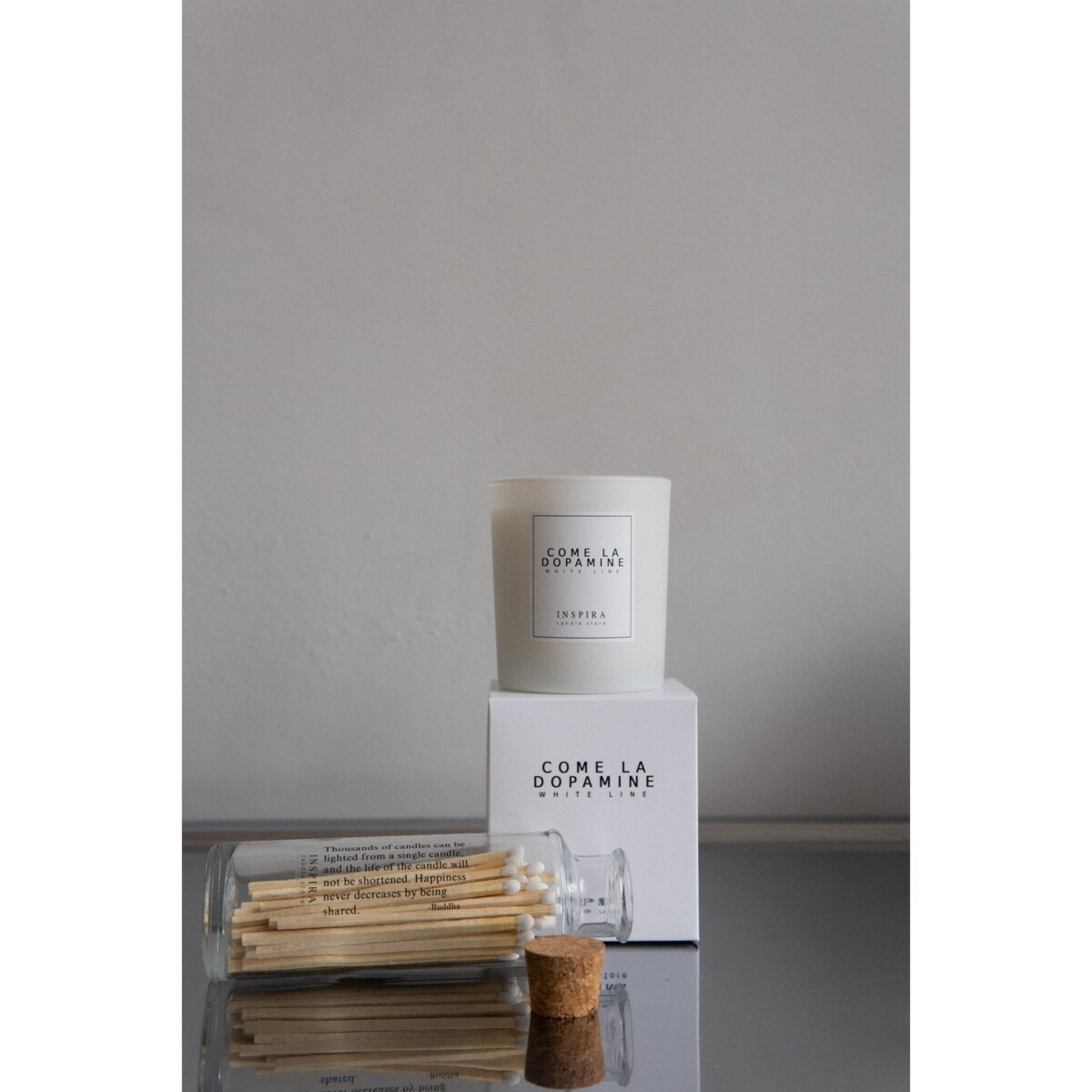 Świeca zapachowa White Come La Dopamine, 390 g, INSPIRA