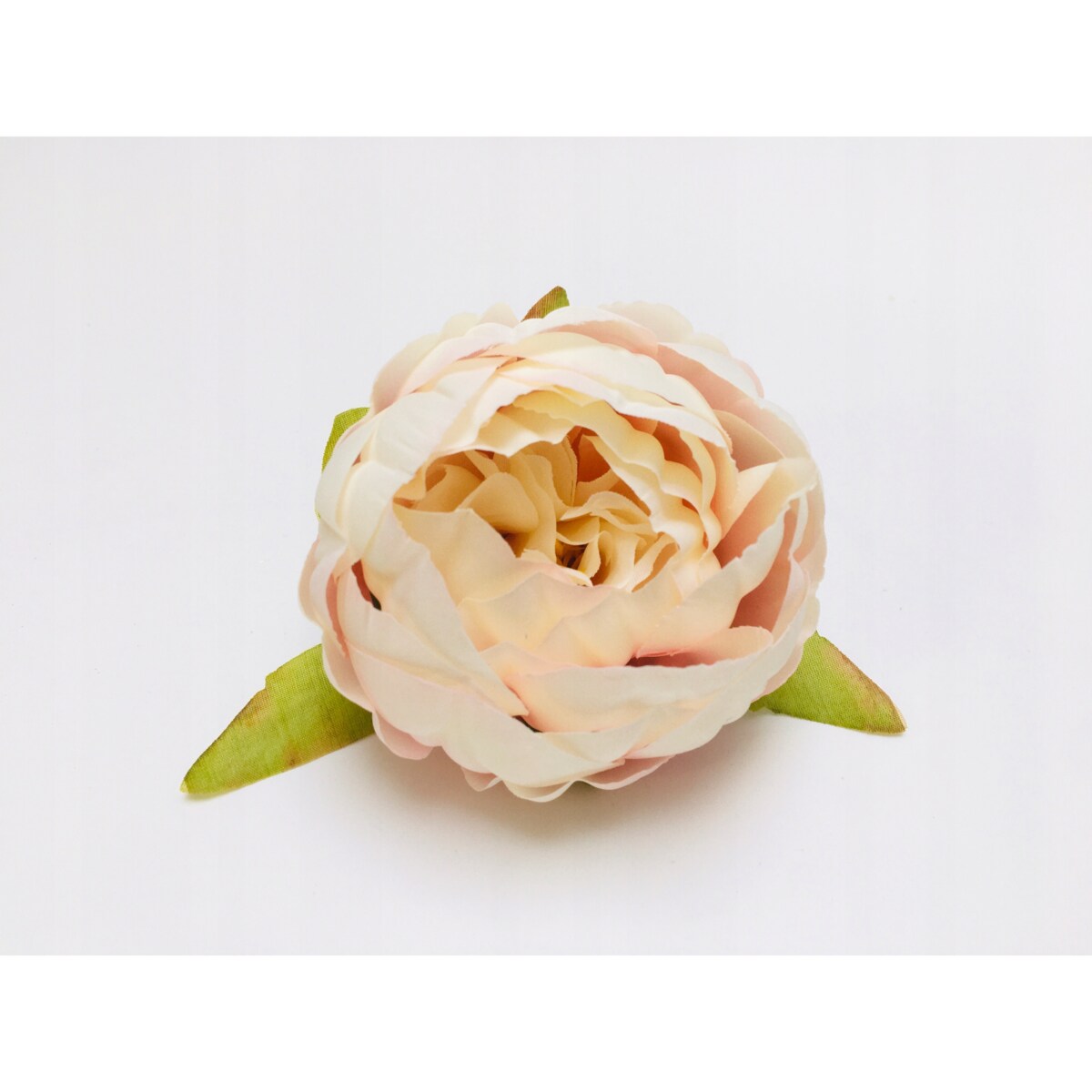 KWIATY sztuczne piwonia KREMOWA główka do stroika wiązanki cmentarz grób