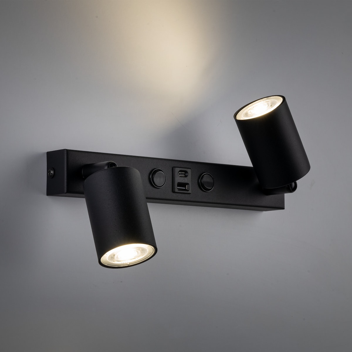 Kinkiet 2xGU10 z USB A+C i włącznikiem NEX BLACK 11356 TK Lighting czarny