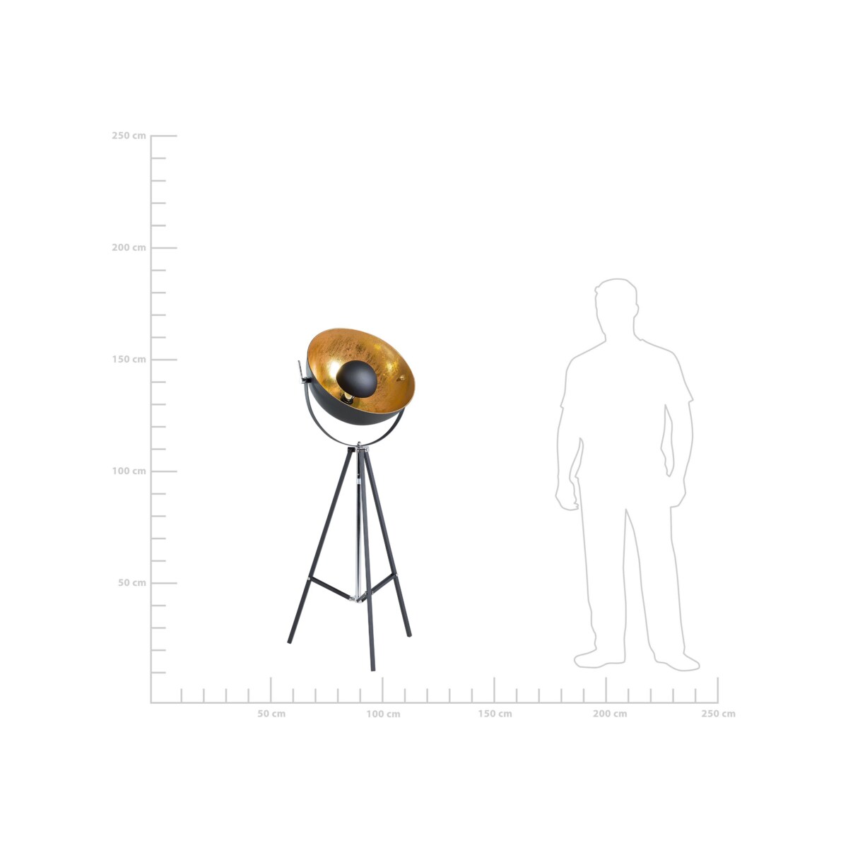 Lampa podłogowa metalowa czarno-złota THAMES II